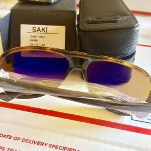 Saki mod. no. 9002 half purple reflective lens tortoise frame aviator sunglasses